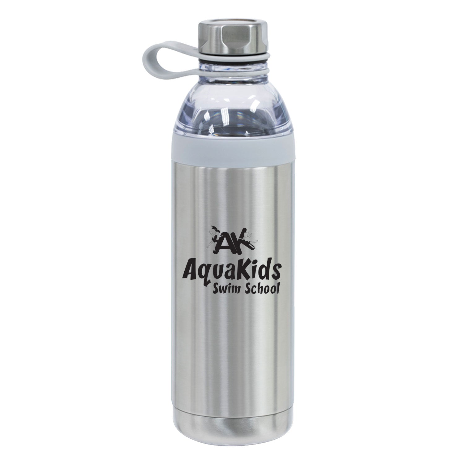 AquaKids Swim School: Dual Opening Stainless Steel Water Bottle