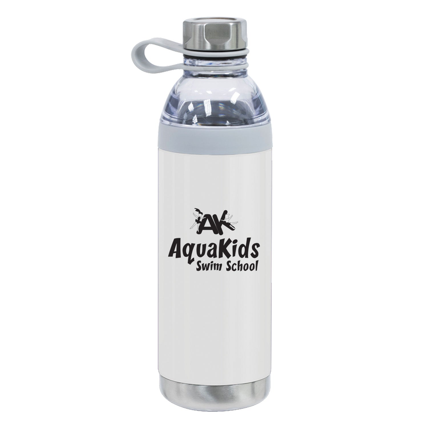 AquaKids Swim School: Dual Opening Stainless Steel Water Bottle