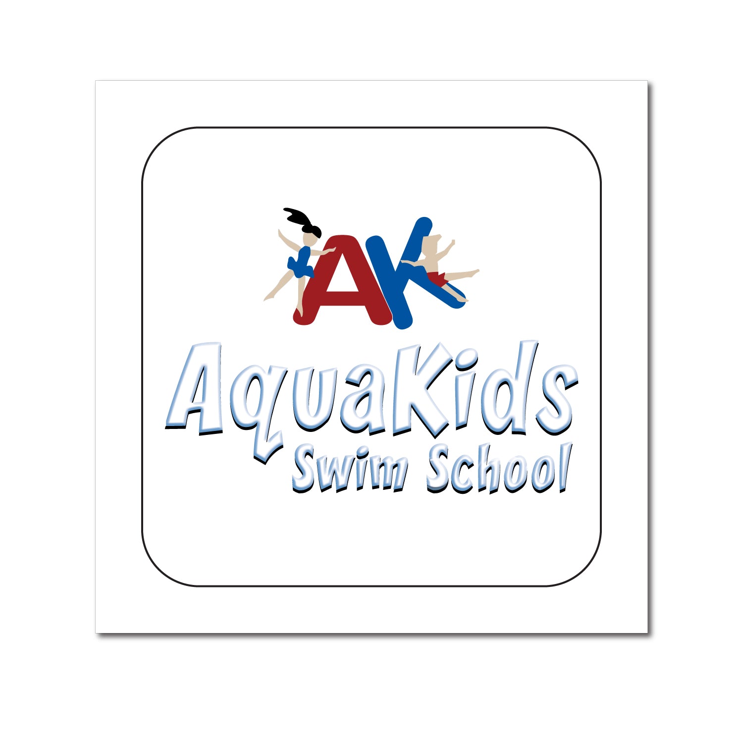 AquaKids Swim School: 2" x 2" Rounded Corner Sticker