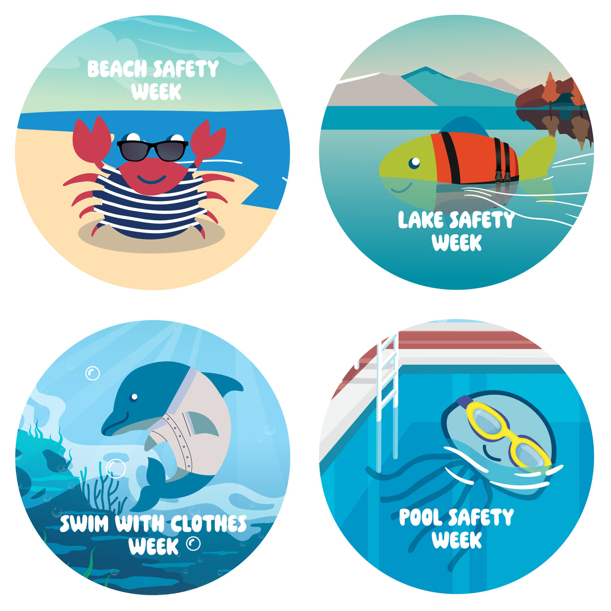 Water Safety Sticker Set