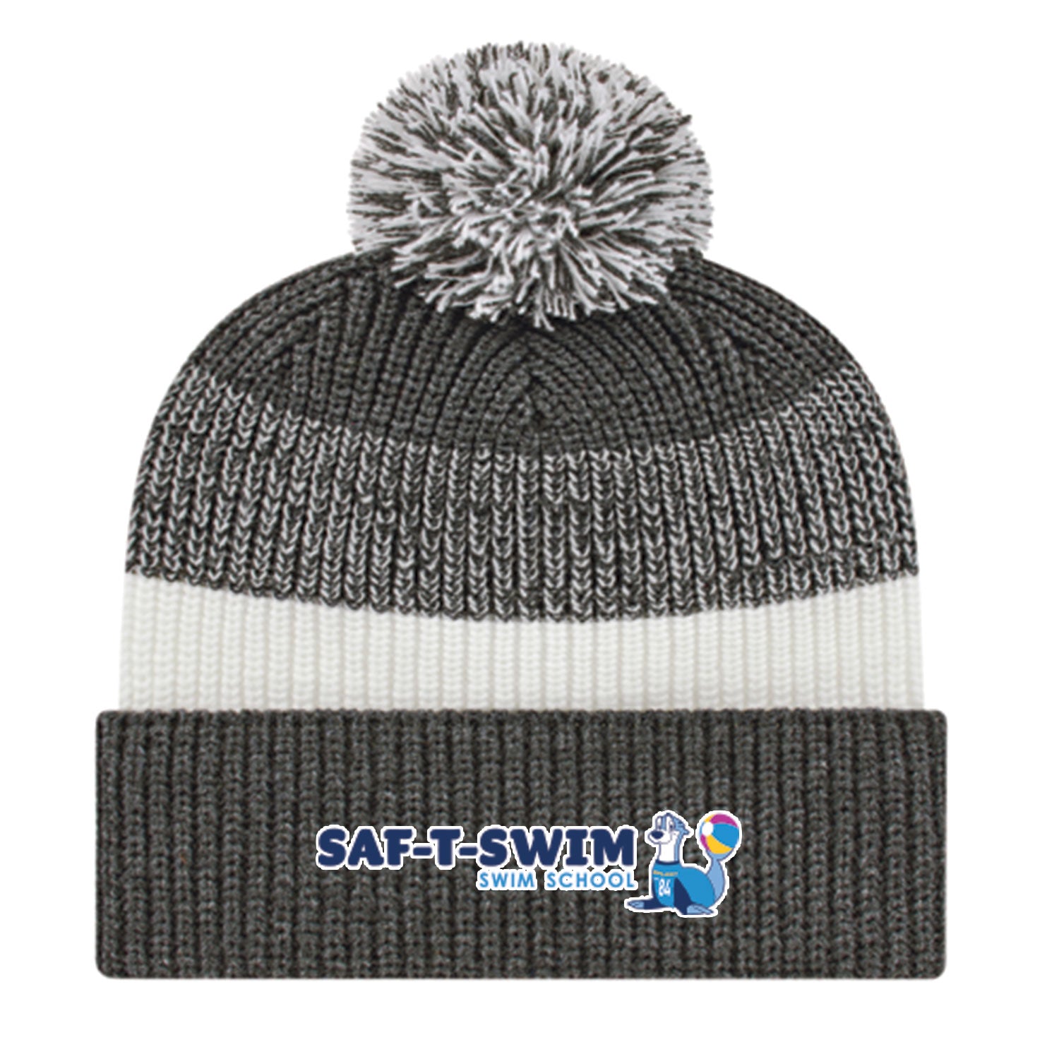 Saf-T-Swim: Thick Ribbed Knit Cap with Cuff